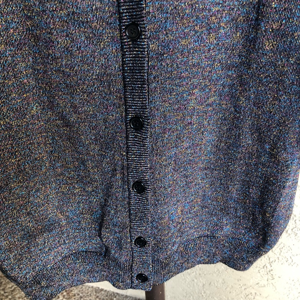 Modcloth Rainbow Metallic Button Front Cardigan S… - image 8